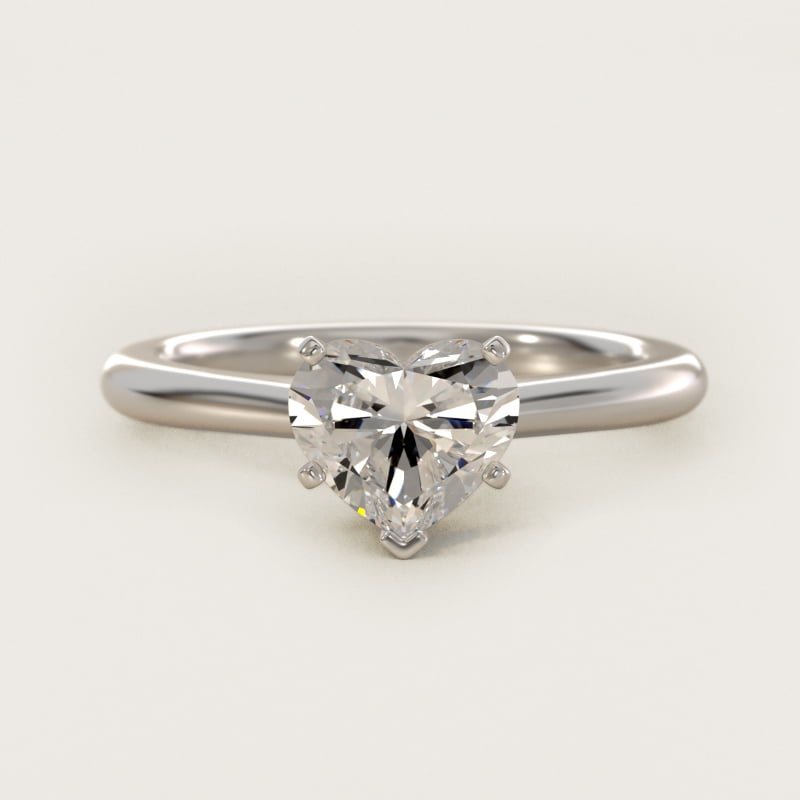 Petite Solitaire Engagement Ring in Platinum
