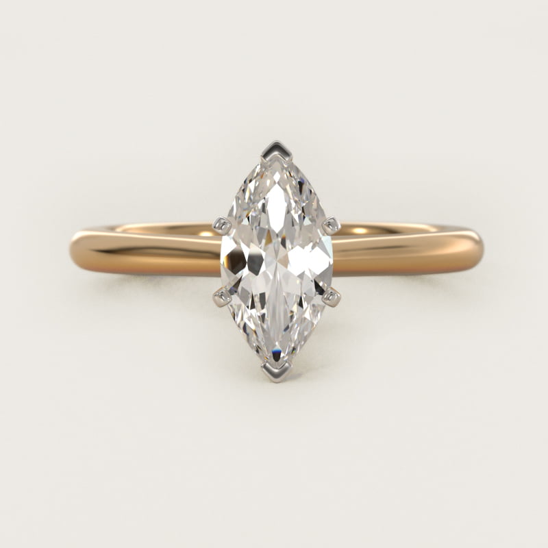 Petite Solitaire Engagement Ring in 14k Yellow Gold