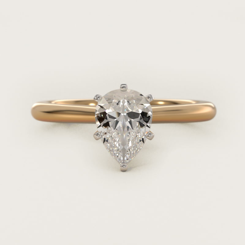 Petite Solitaire Engagement Ring in 14k Yellow Gold
