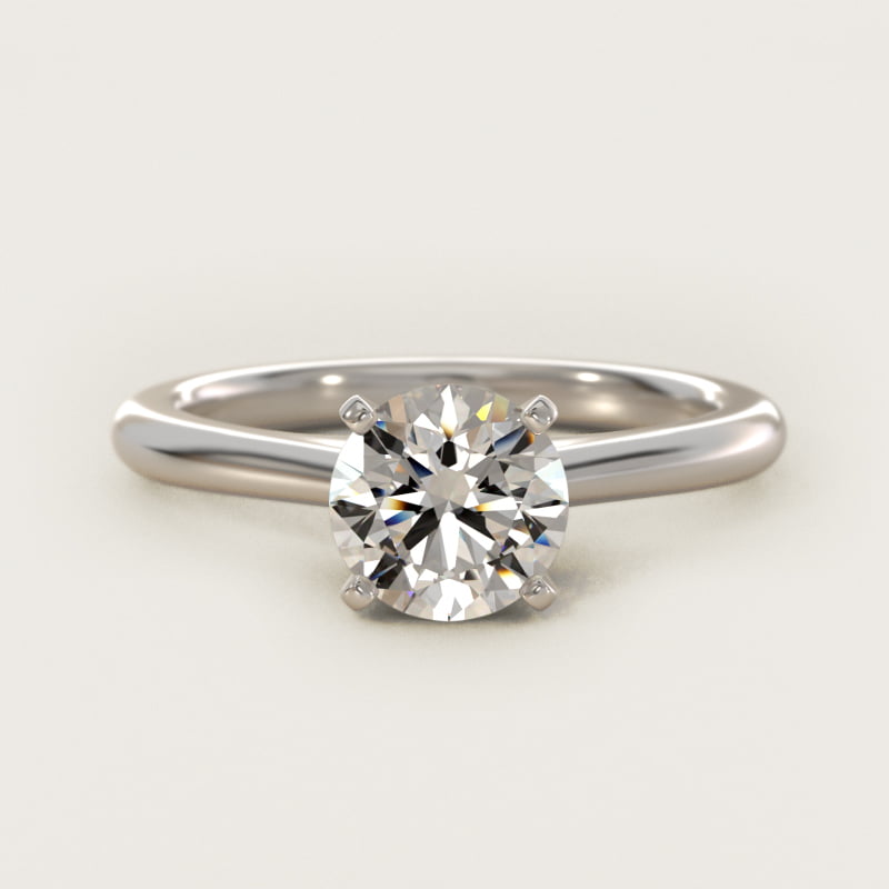 Petite Solitaire Engagement Ring in 14k White Gold