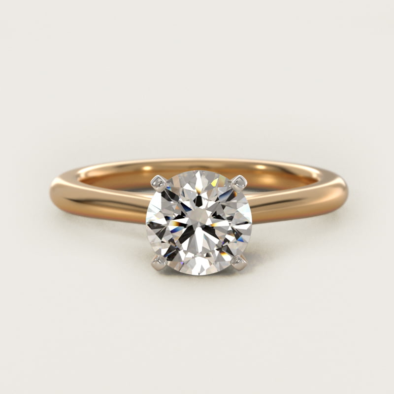 Petite Solitaire Engagement Ring in 14k Yellow Gold