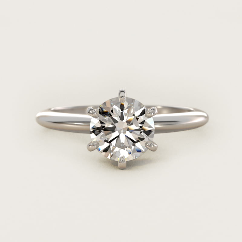 Classic Six-Prong Solitaire Engagement Ring in Platinum