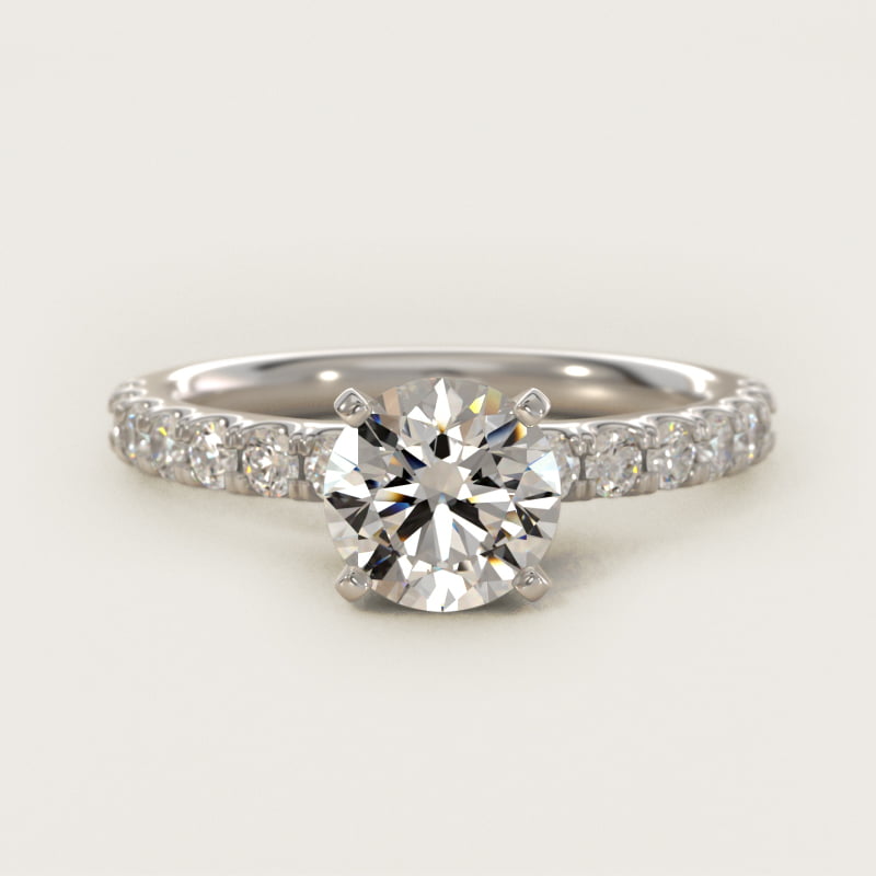 Scalloped Pavé Diamond Engagement Ring in Platinum (3/8 ct. tw.)