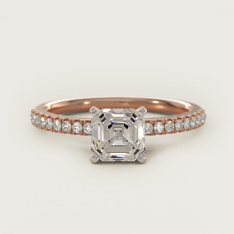 Riviera Pavé Diamond Engagement Ring in 14k Rose Gold (1/6 ct. tw.)