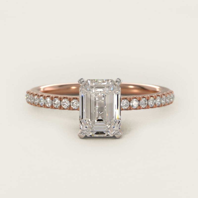 Riviera Pavé Diamond Engagement Ring in 14k Rose Gold (1/6 ct. tw.)