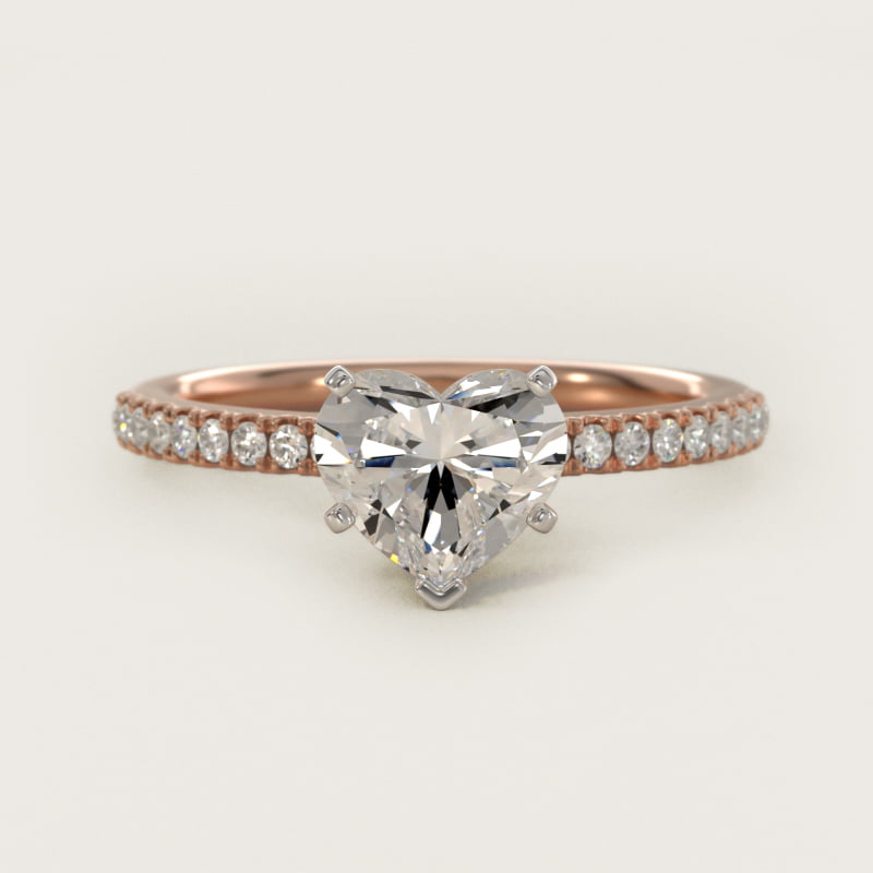 Riviera Pavé Diamond Engagement Ring in 14k Rose Gold (1/6 ct. tw.)