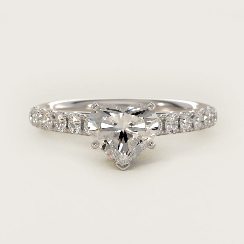 Riviera Cathedral Pavé Diamond Engagement Ring in 14k White Gold (1/2 ct. tw.)