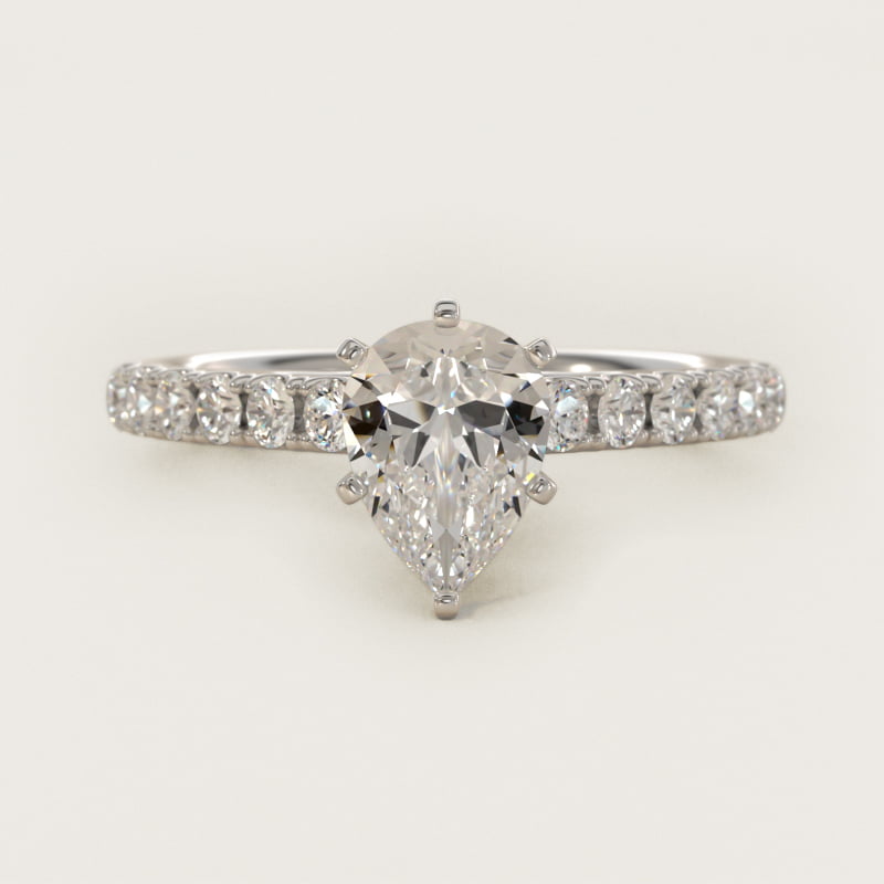 Riviera Cathedral Pavé Diamond Engagement Ring in 14k White Gold (1/2 ct. tw.)