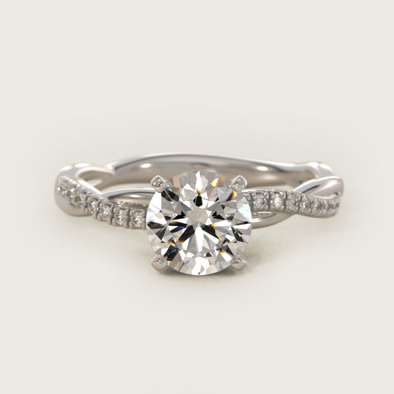 Petite Twist Diamond Engagement Ring in 14k White Gold (1/10 ct. tw.)