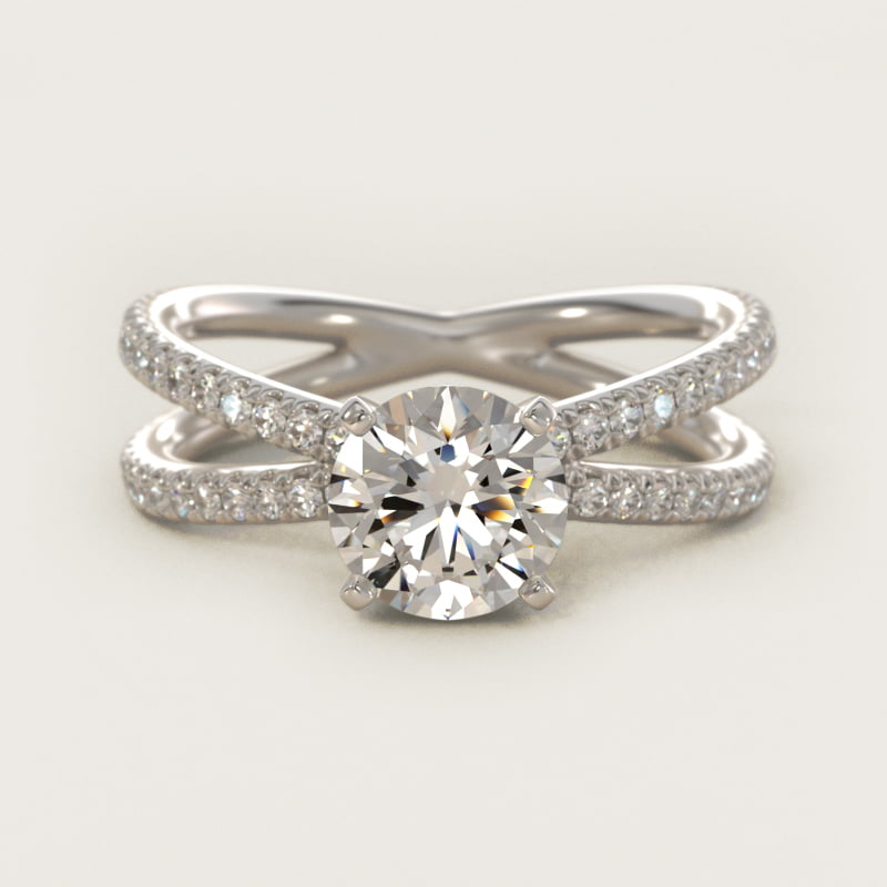 Blue Nile Studio Empress Diamond Engagement Ring in Platinum (1/3 ct. tw.)