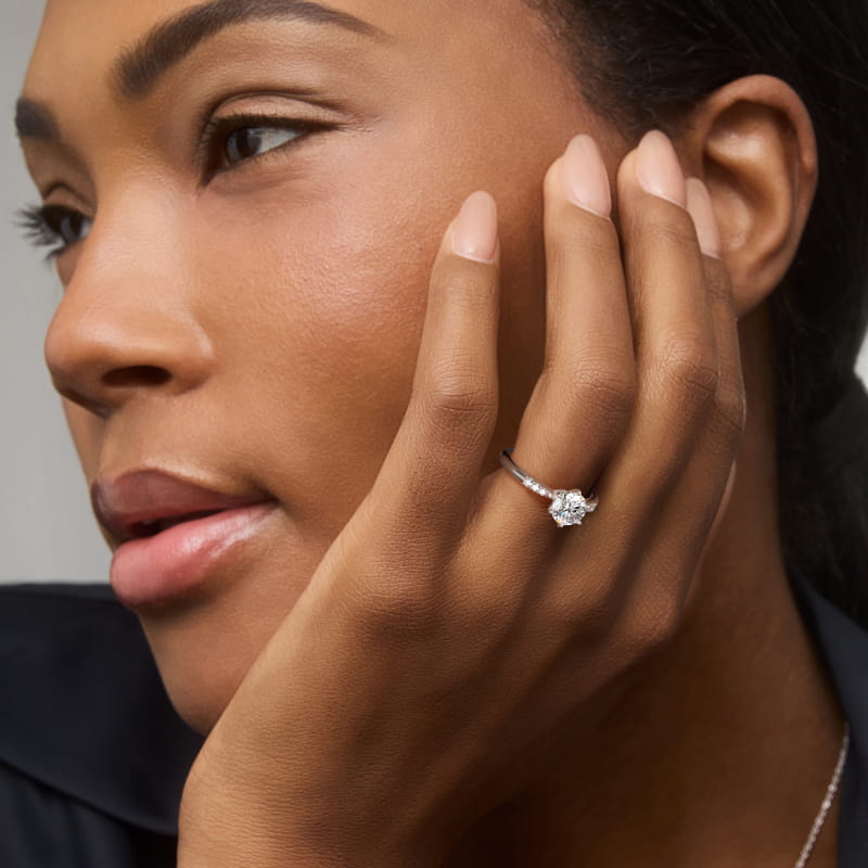 Six-Prong Petite Diamond Engagement Ring in Platinum