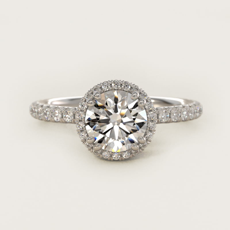 Blue Nile Studio Heiress Halo Diamond Engagement Ring in Platinum (3/8 ct. tw.)