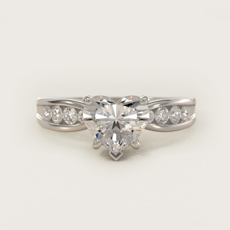 Bow-Tie Engagement Ring With Channel Set Round Diamonds In 14K White Gold By James Allen