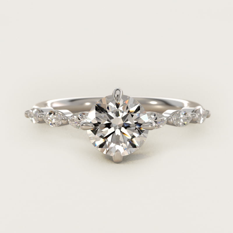 Marquise Cut Side Stone Diamond Shared Prong Engagement Ring In Platinum By James Allen