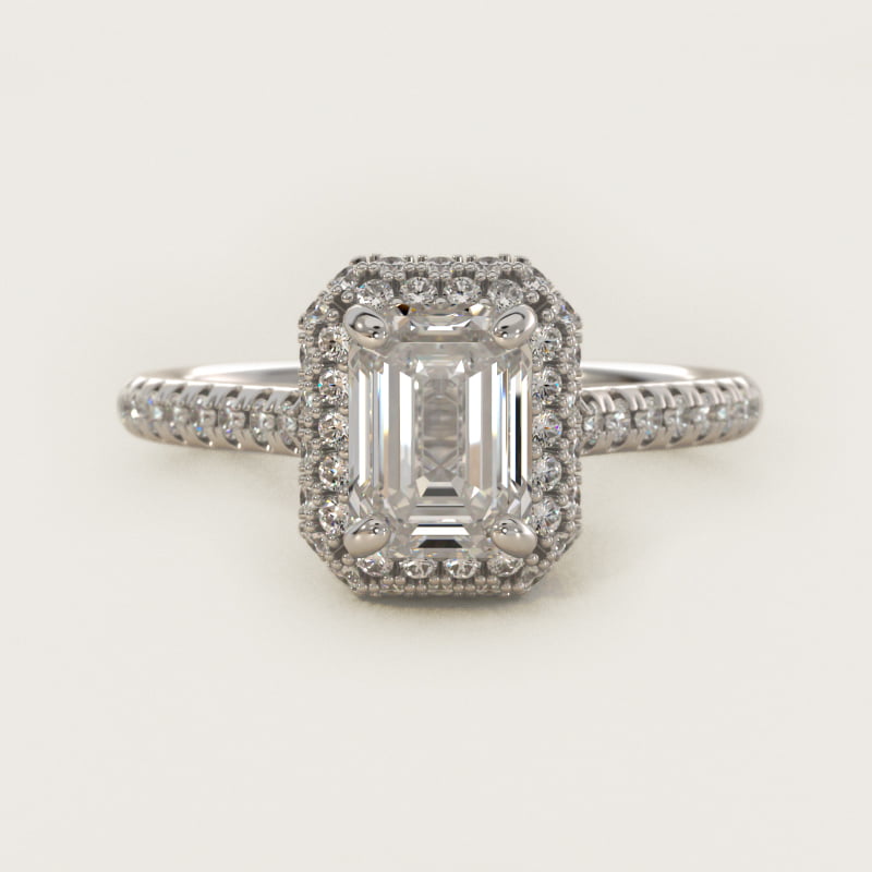 Falling Edge Pavé Diamond Halo Engagement Ring In Platinum By James Allen