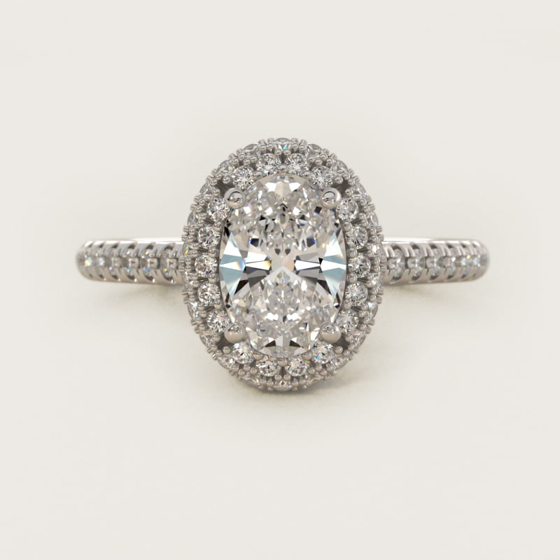 Falling Edge Pavé Diamond Halo Engagement Ring In Platinum By James Allen