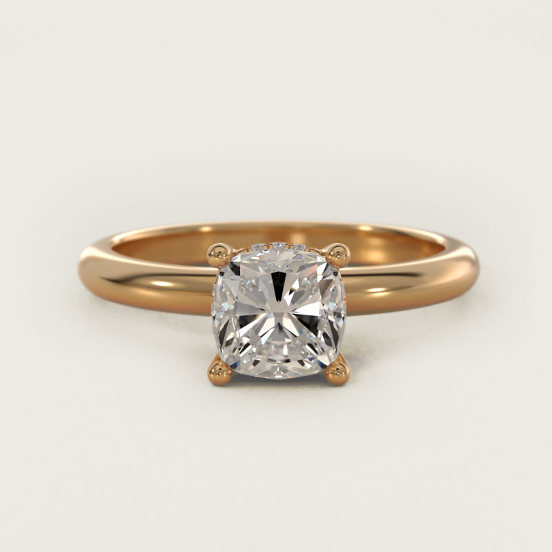 Solitaire Engagement Ring With Pavé Basket In 14K Yellow Gold By James Allen