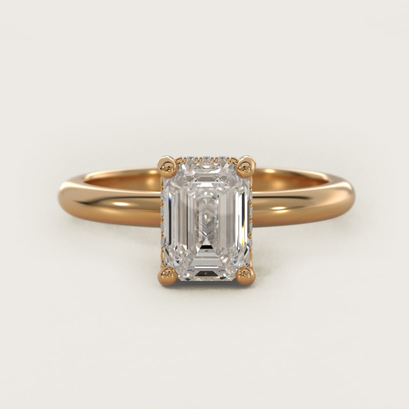 Solitaire Engagement Ring With Pavé Basket In 14K Yellow Gold By James Allen