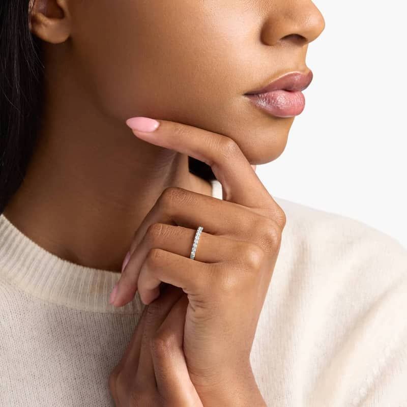 Scalloped Pavé Diamond Ring in 18k White Gold (1/2 ct. tw.)