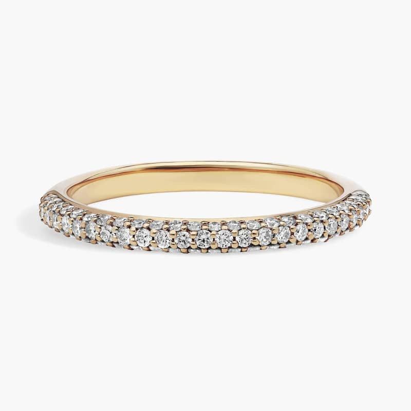 Trio Micropavé Diamond Wedding Ring in 18k Yellow Gold (1/3 ct. tw.)