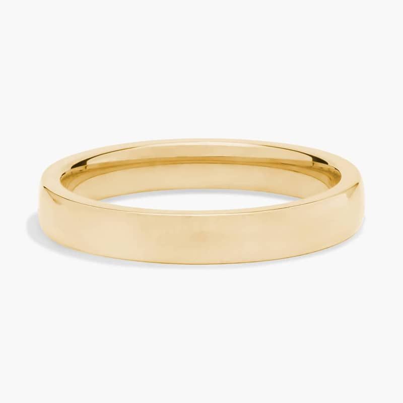 Low Dome Comfort Fit Wedding Ring in 14k Yellow Gold (3mm)