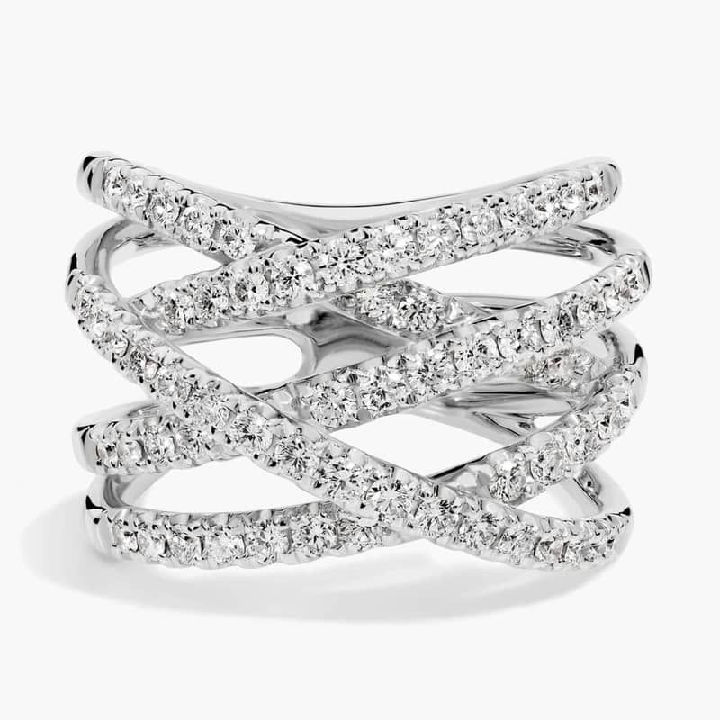 Diamond Wrap Fashion Ring in 14k White Gold (1 ct. tw.)