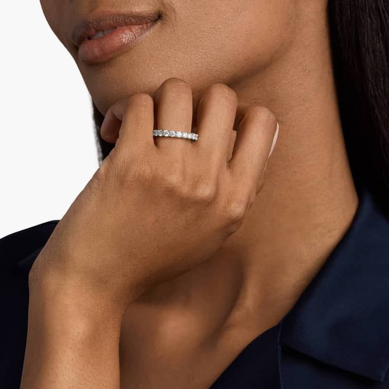 Comfort Fit Round Brilliant Diamond Eternity Ring in 18k White Gold (2 ct. tw.)