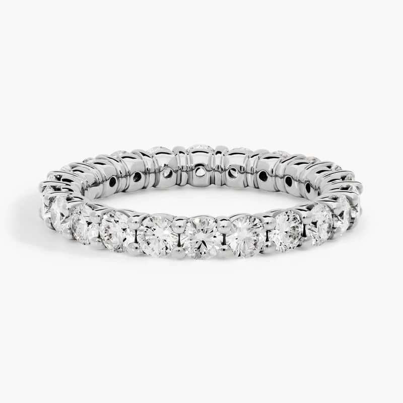 Comfort Fit Round Brilliant Diamond Eternity Ring in 18k White Gold (2 ct. tw.)