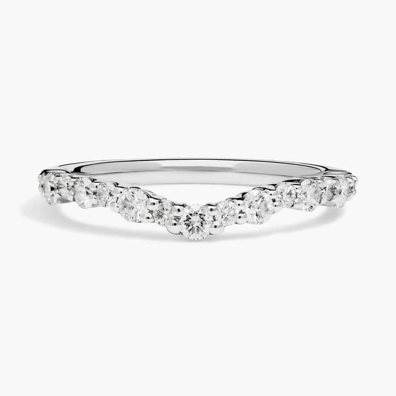 Crescendo Curved Diamond Wedding Ring in 14k White Gold (1/2 ct. tw.)