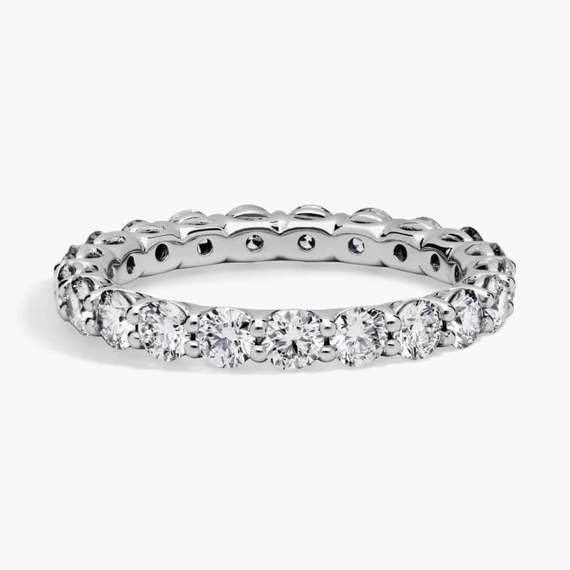 Low Dome Basket Diamond Eternity Ring  In 14K White Gold (2 Ct. tw. - H-I / SI1-SI2)