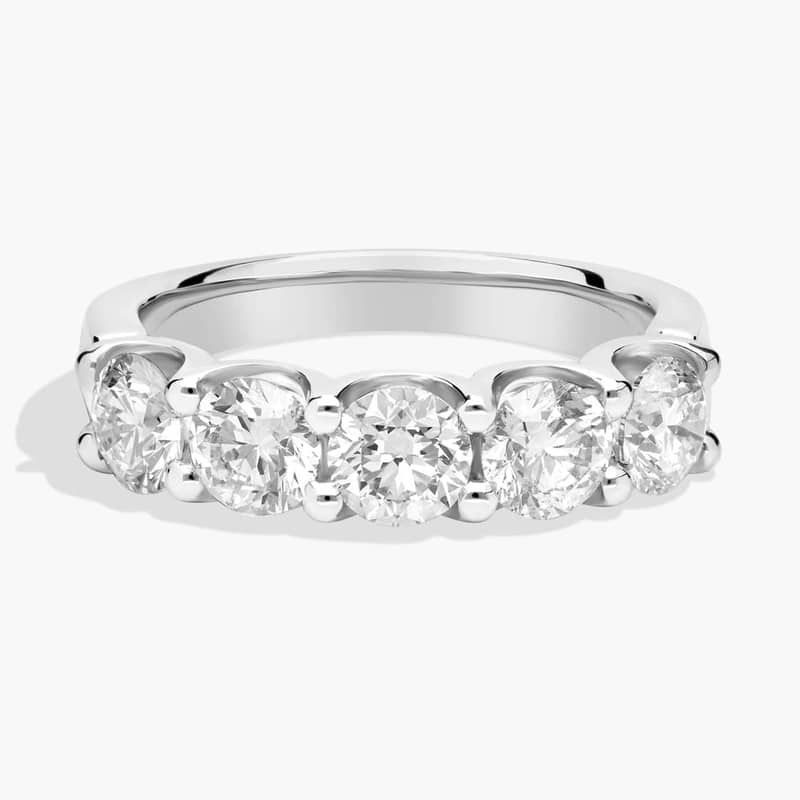 Five Stone Shared Prong Contour Lab-Grown  Diamond Ring In 14K White Gold (2 Ct. tw. - F-G / VS2-SI1)