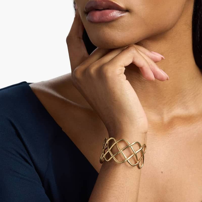 Wide Braided Cuff in 14k Italian Yellow Gold