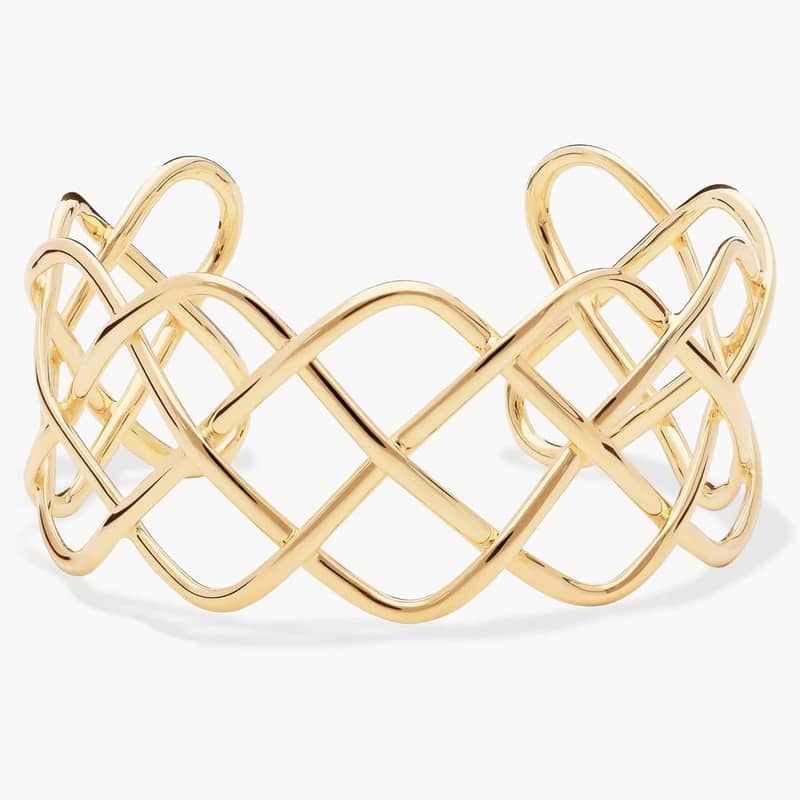 Wide Braided Cuff in 14k Italian Yellow Gold