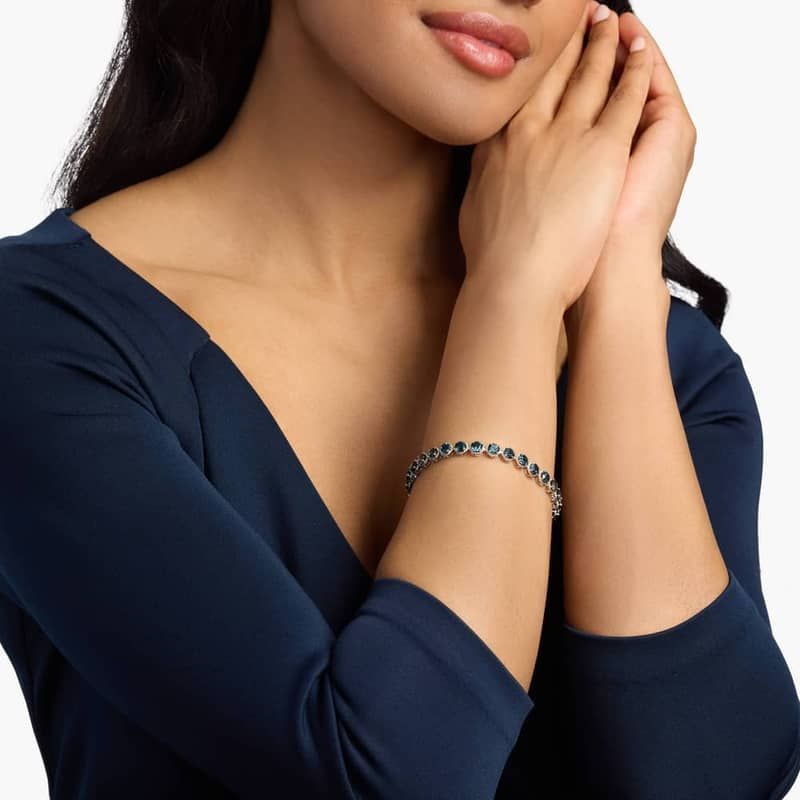 London Blue Topaz Round Rope Bracelet in Sterling Silver (5mm)