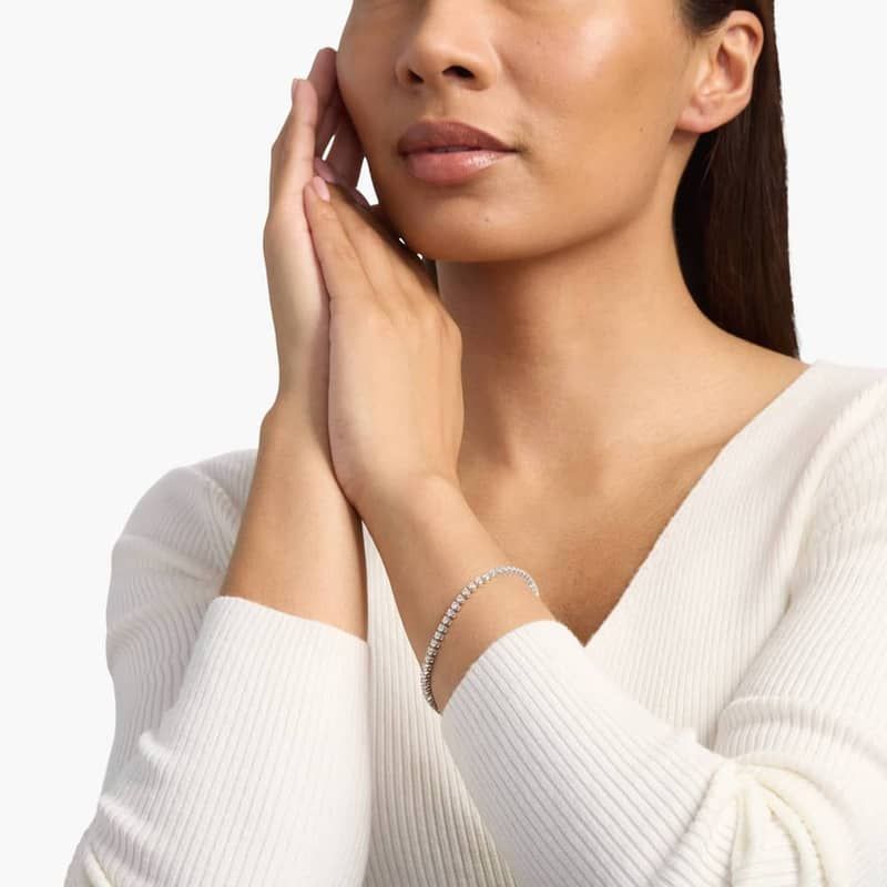 7 " Four Prong Diamond Tennis Bracelet In 14K White Gold (3 Ct. tw. - H-I / SI1-SI2)