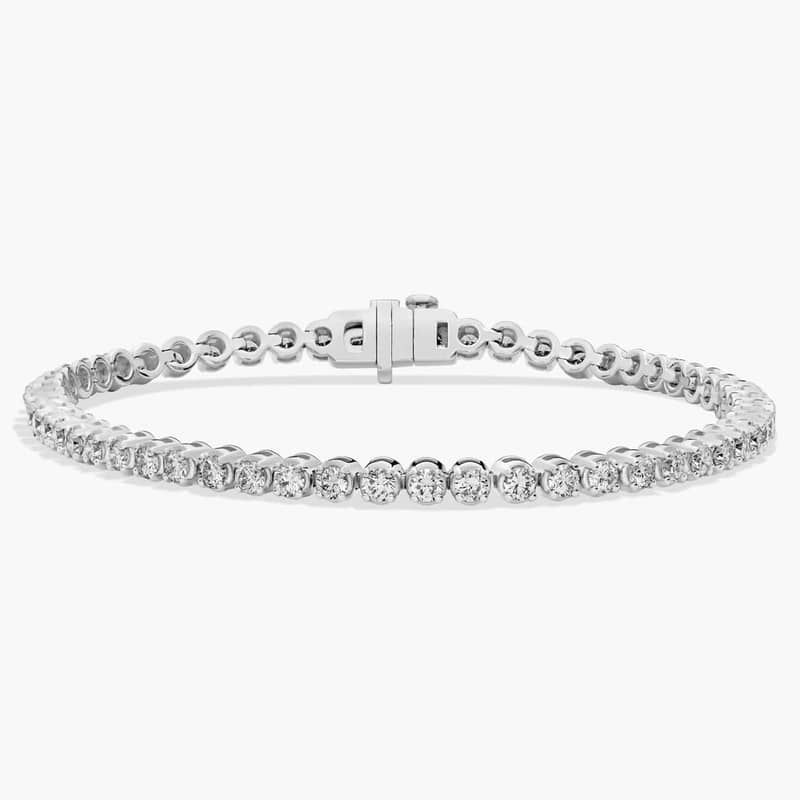 7 " Four Prong Diamond Tennis Bracelet In 14K White Gold (3 Ct. tw. - H-I / SI1-SI2)