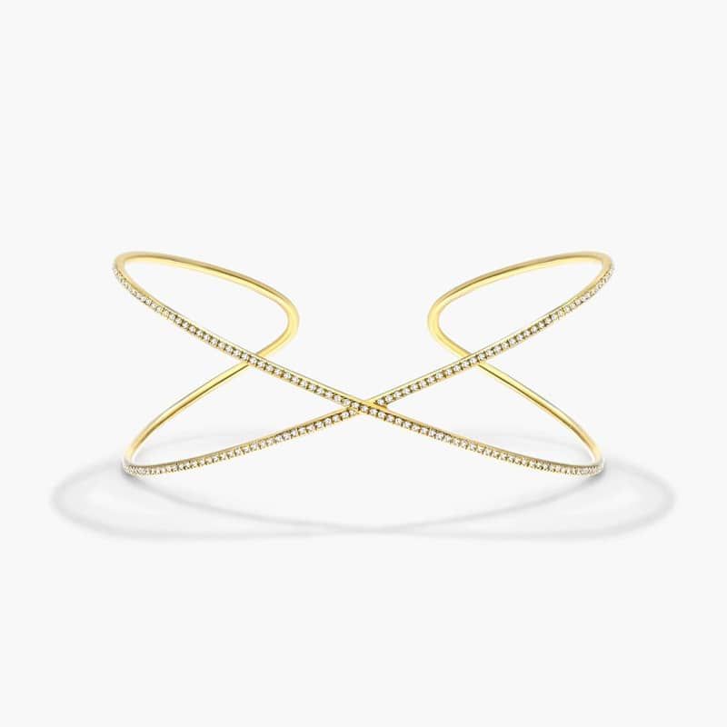 Criss Cross Cuff Diamond Bracelet In 14K Yellow Gold By James Allen