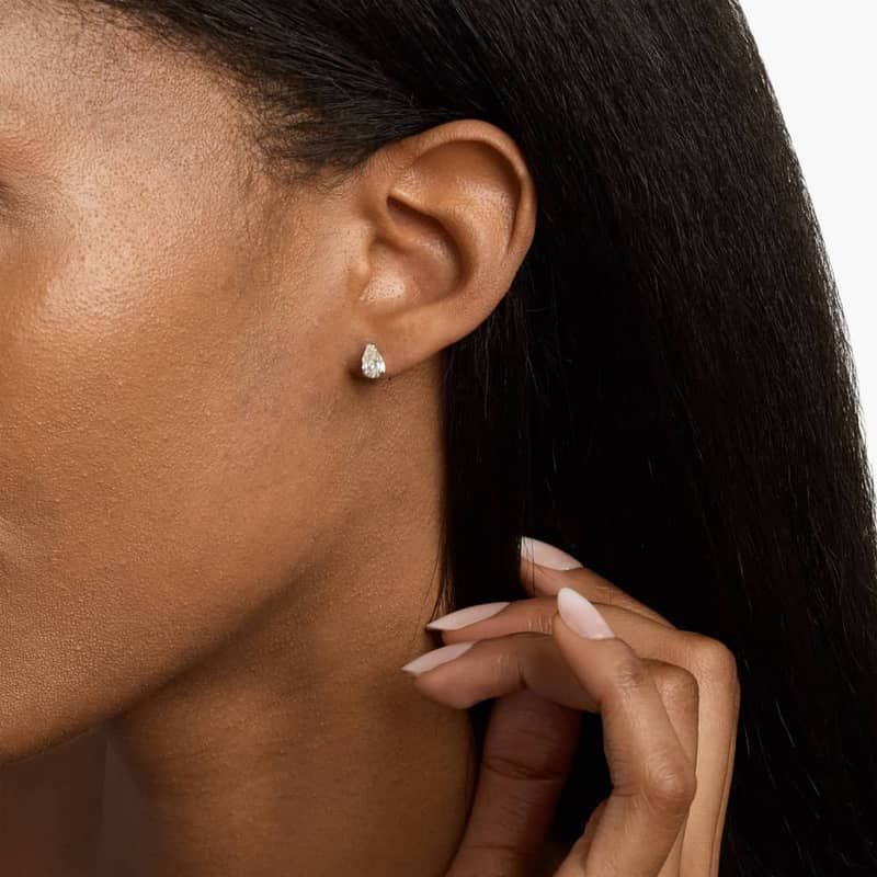 Pear Cut Diamond Stud Earrings in 14k White Gold (1 ct. tw.)