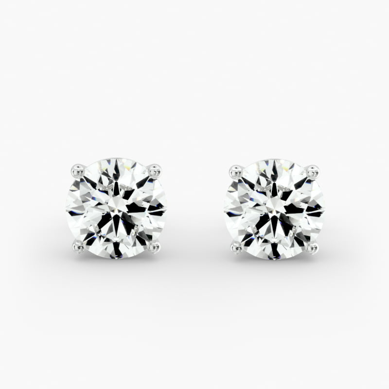 Four Prong Stud Earrings In Platinum (Setting)