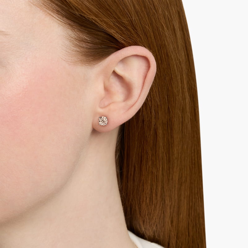 Four Prong Stud Earrings   In 14K Yellow Gold (Setting)