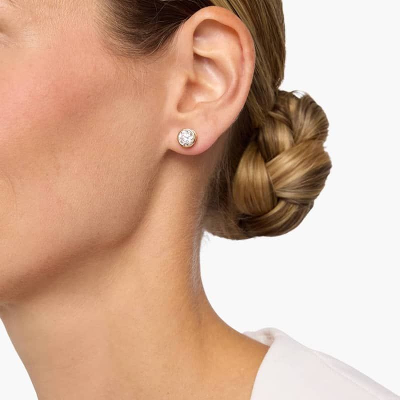 Bezel Set Lab-Grown Diamond Stud Earrings In 14K Yellow Gold (2 Ct. tw. - F-G / VS2-SI1)