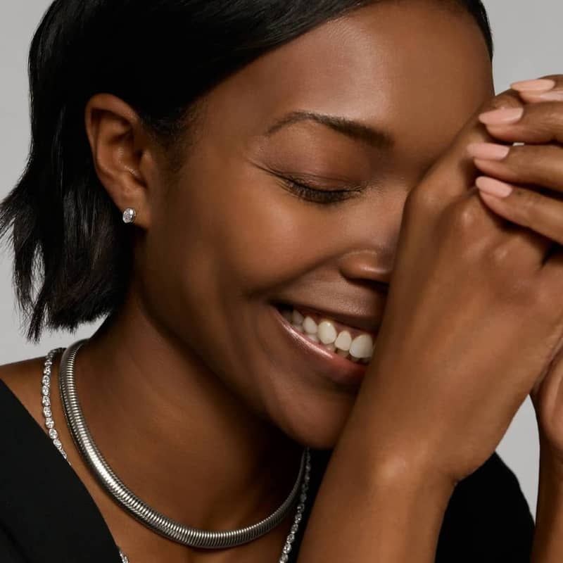 Bezel Diamond Stud Earrings With 1 CTW Oval Cut Diamonds in 14K White Gold