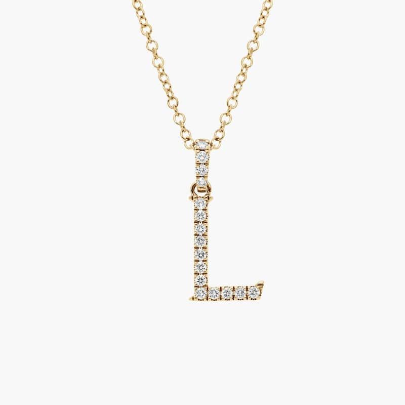 Lab-Grown Diamond Initial L Pendant Necklace In 14K Yellow Gold