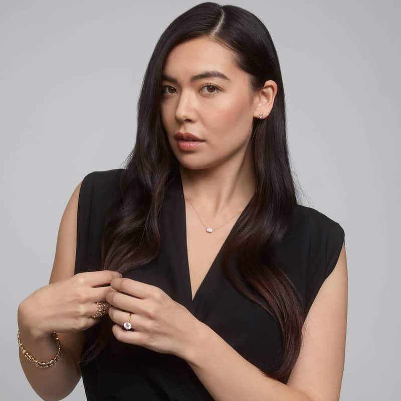 East-West Bezel Solitaire Pendant Necklace With 1 CTW Oval Cut Lab-Grown Diamond in 14K Yellow Gold