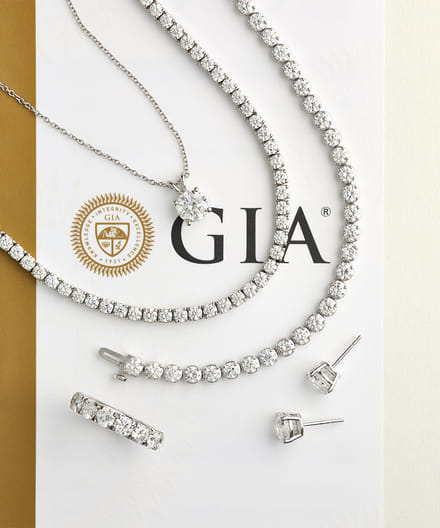 Blue Nile diamond jewelry featured with GIA certification logo