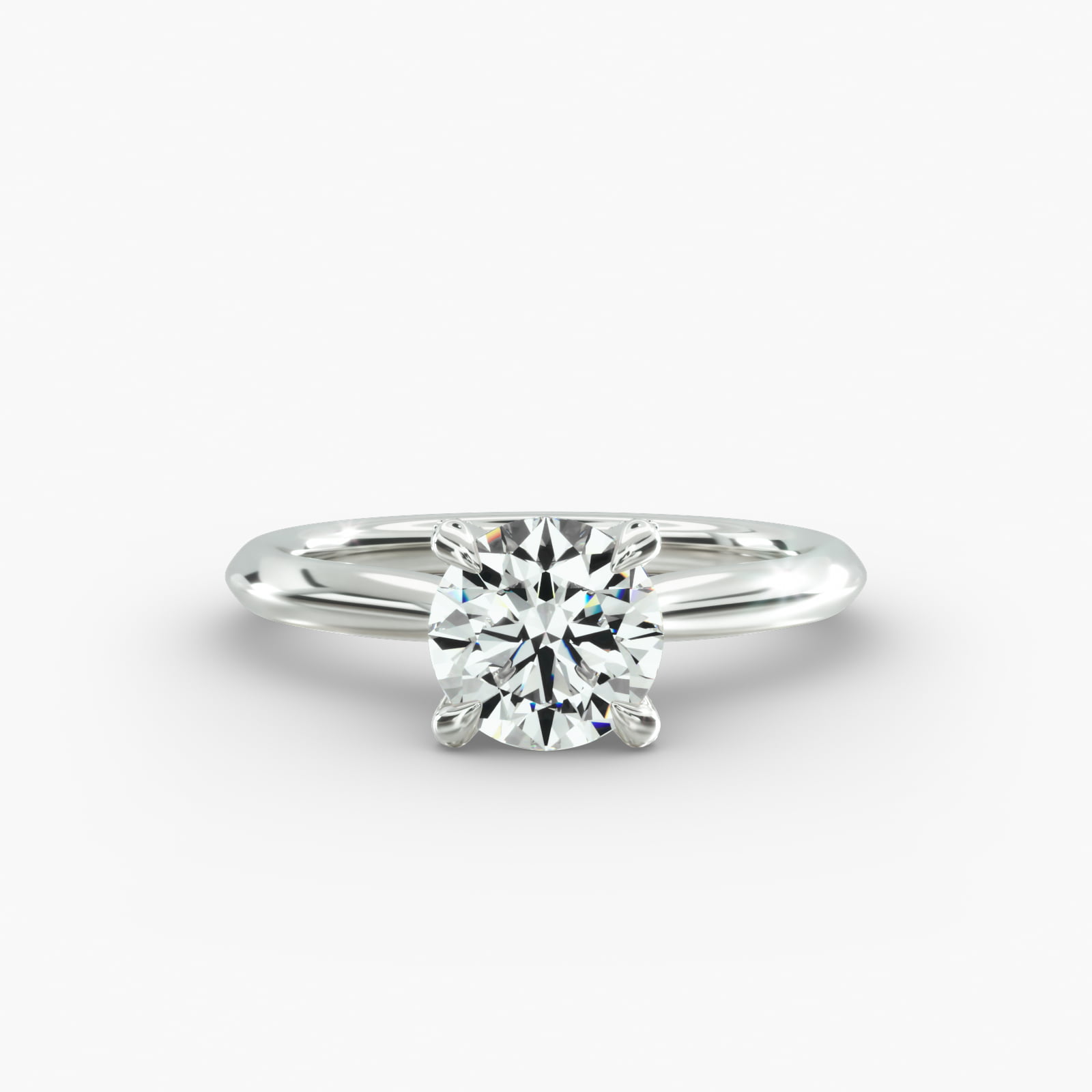 Knife Edge Solitaire Engagement Ring Diamond Tulip Head